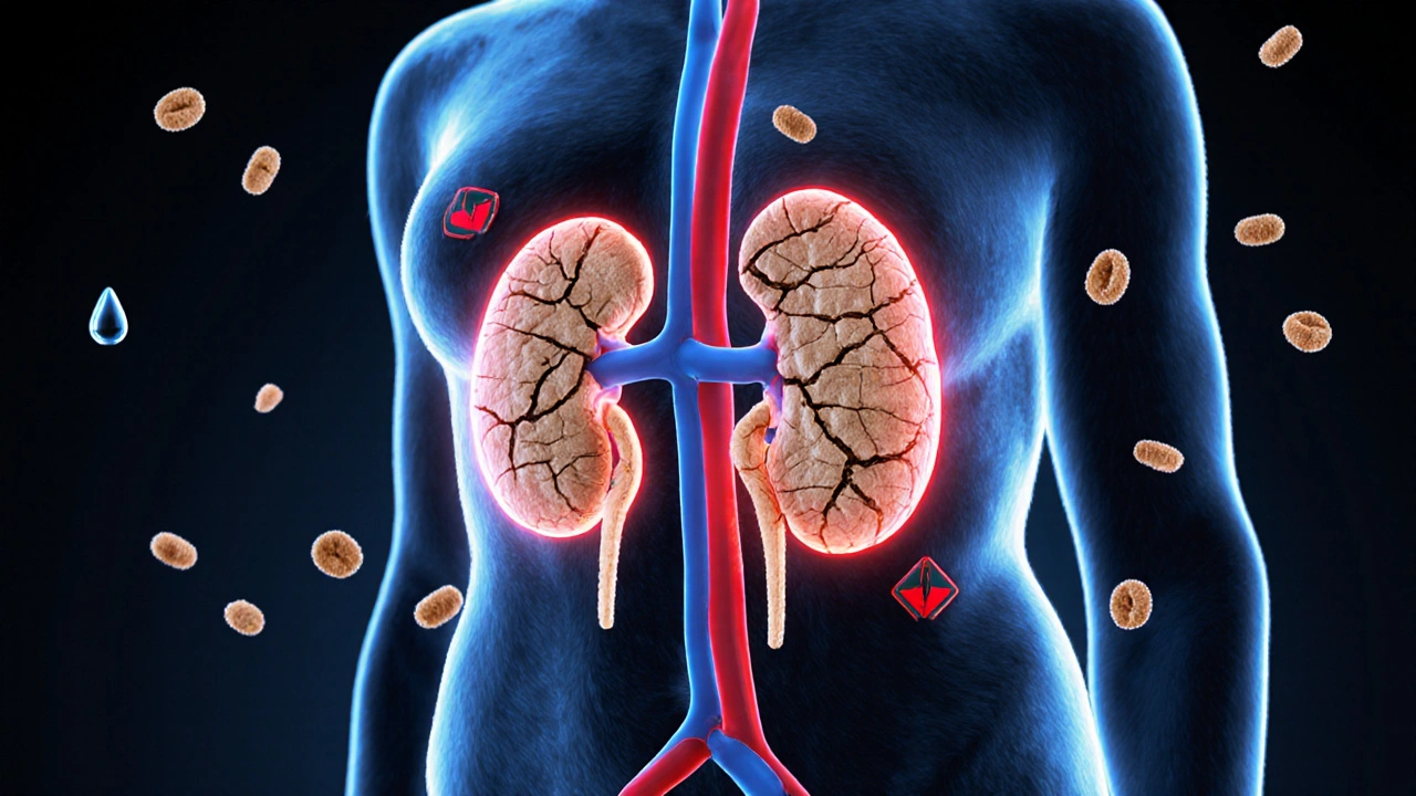 Схема внутренних органов кошки с признаками обезвоживания и сухого корма.
