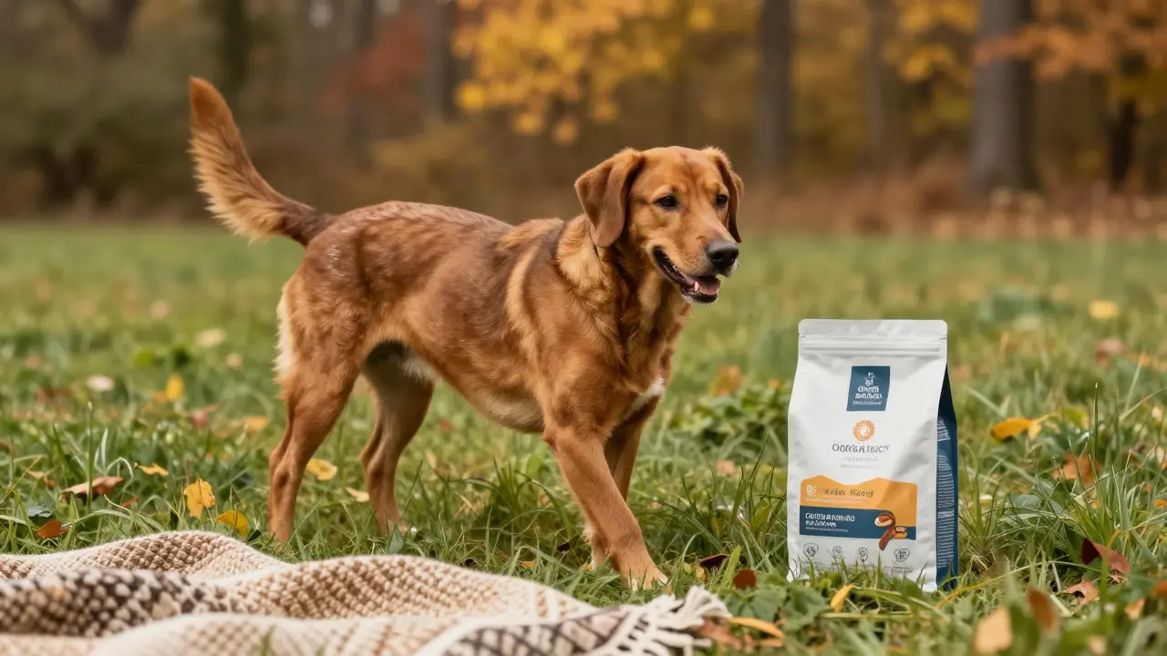 Пёс с блестящей шерстью бегает по зелёной траве