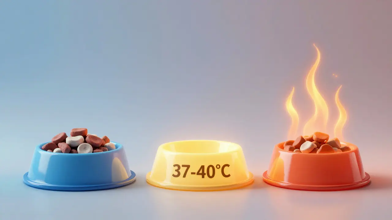 Концептуальное изображение температурных режимов кормления собаки