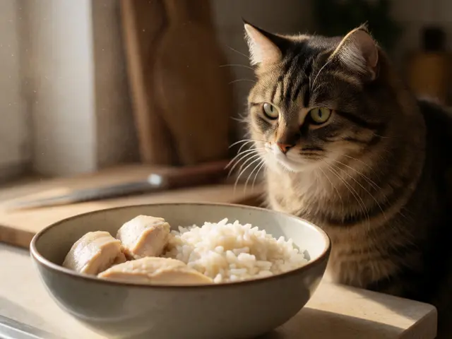 Вареная курица и рис для кошки: можно ли кормить каждый день?